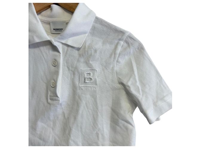 Polo de algodón con bordado del logo B de Burberry Blanco - vista 3