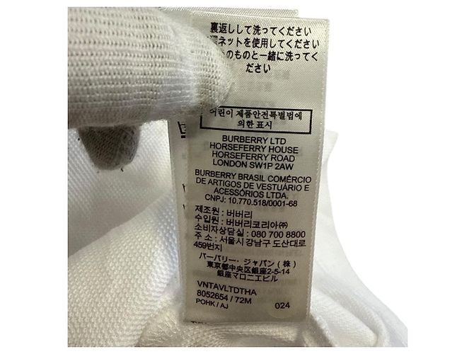 Polo de algodón con bordado del logo B de Burberry Blanco - vista 8