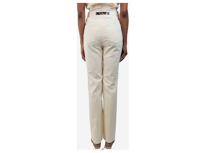 Rotate Pantalones de pana rectos crema - talla UK 6 Crudo - vista 3