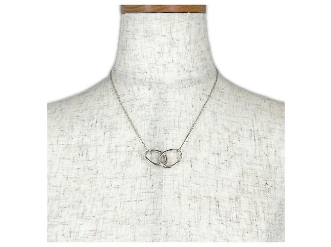 Tiffany & Co Pendente Collana Doppio Anello Tiffany Elsa Peretti Argento - vista 2