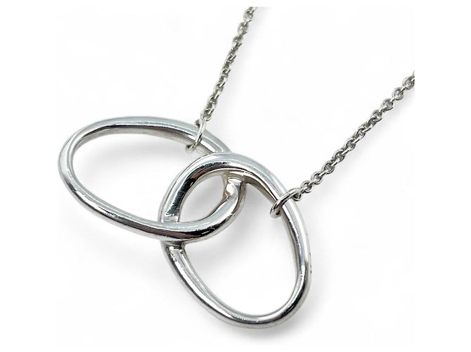 Tiffany & Co Pendente Collana Doppio Anello Tiffany Elsa Peretti Argento - vista 3