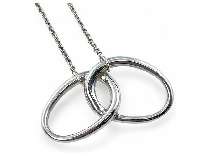 Tiffany & Co Pendente Collana Doppio Anello Tiffany Elsa Peretti Argento - vista 4