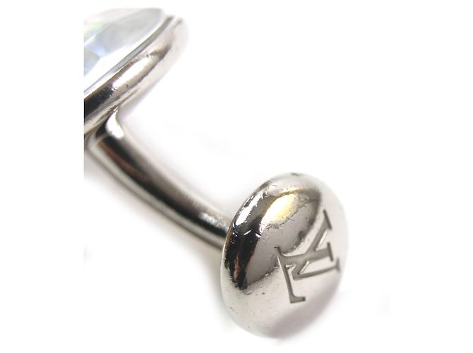 Gemelli in metallo incisi con il logo Louis Vuitton MP1318 Argento - vista 10