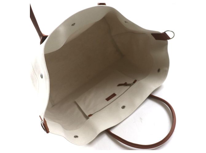 Borsa shopping Maxi 2 in 1 SAINT LAURENT Rive Gauche Marrone Beige - vista 9
