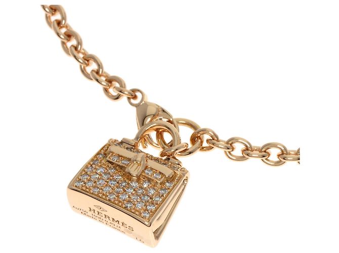 Bracciale Amuleto Birkin con Diamanti Hermès in Oro Rosa 18K D'oro - vista 2