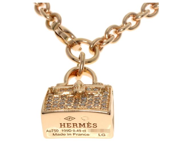 Bracciale Amuleto Birkin con Diamanti Hermès in Oro Rosa 18K D'oro - vista 5