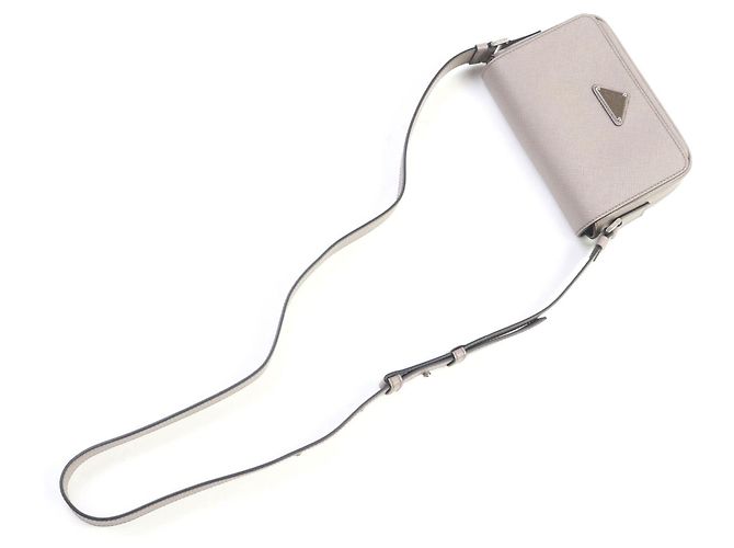 Borsa a Spalla Prada in Pelle Saffiano Argilla Beige - vista 7