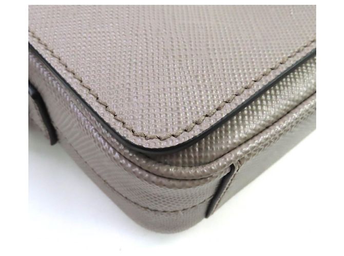 Borsa a Spalla Prada in Pelle Saffiano Argilla Beige - vista 9