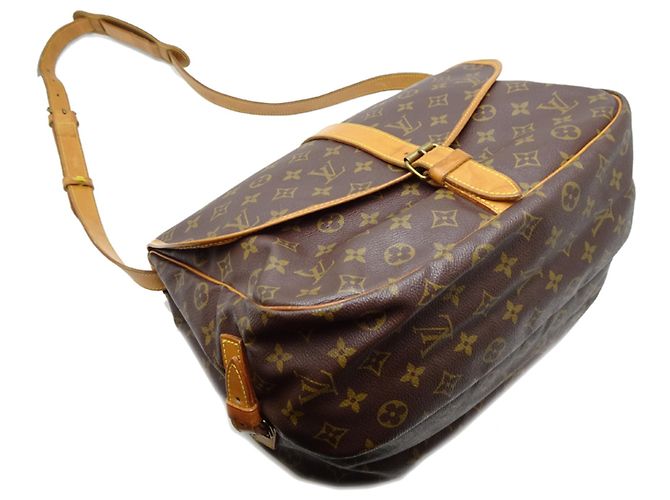 Borsa a Spalla Saumur GM Donna Louis Vuitton Marrone Monogramma - vista 3