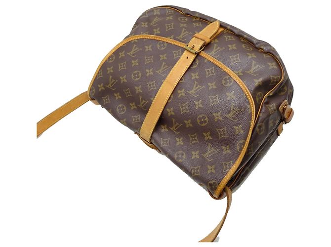 Borsa a Spalla Saumur GM Donna Louis Vuitton Marrone Monogramma - vista 4