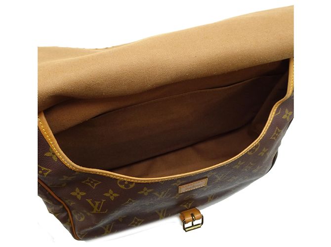 Borsa a Spalla Saumur GM Donna Louis Vuitton Marrone Monogramma - vista 6