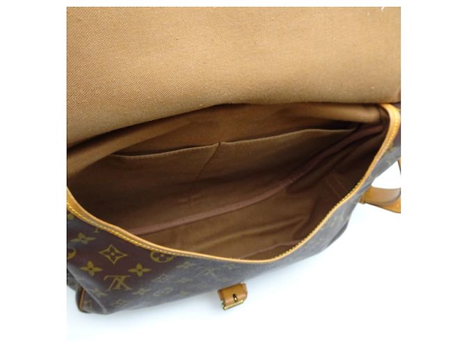 Borsa a Spalla Saumur GM Donna Louis Vuitton Marrone Monogramma - vista 7