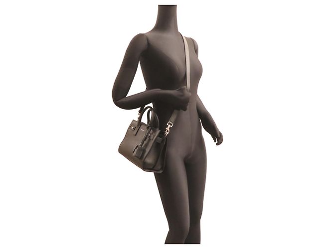 Borsa a Mano Baby Sac de Jour di Saint Laurent Paris Nero - vista 8