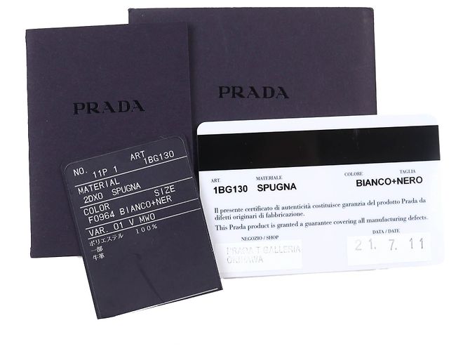 Tote Prada Spugna 1BG130 Weiche Handtasche Schwarz Weiß - Ansicht 12