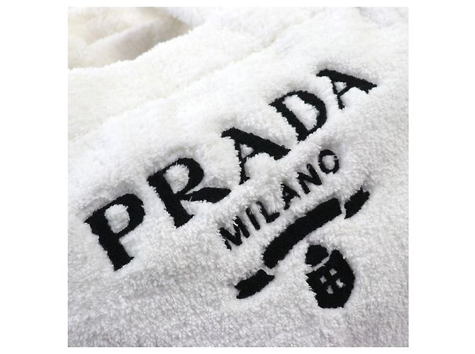 Tote Prada Spugna 1BG130 Weiche Handtasche Schwarz Weiß - Ansicht 9