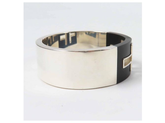 Tiffany & Co. Bracciale ritagliato Tiffany T in argento e nero - vista 4