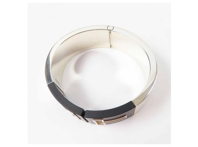 Tiffany & Co. Bracciale ritagliato Tiffany T in argento e nero - vista 5