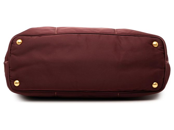 Rote Tessuto Canapa Logo Tote von Prada Bordeaux - Ansicht 3