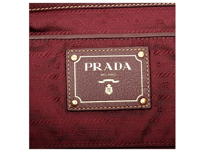 Rote Tessuto Canapa Logo Tote von Prada Bordeaux - Ansicht 5