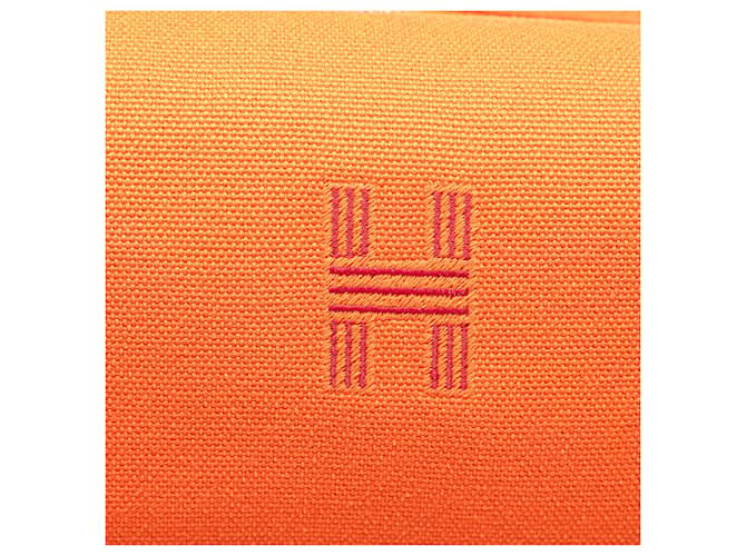 Custodia Hermès Orange Small Toile Bride A Brac Arancione - vista 8