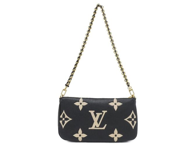 Schultertasche Multi Pochette Accessoires Monogram Empreinte in zwei Farben Louis Vuitton M45777 Schwarz Beige - Ansicht 2