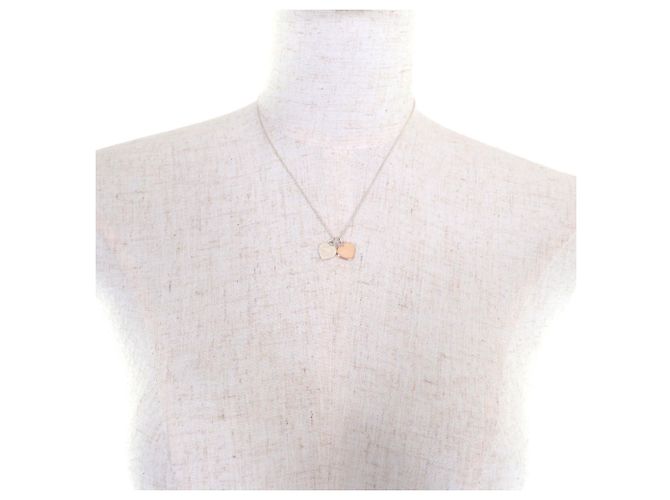 Tiffany & Co Pendente Doppio Cuore Tag Ritorno a Tiffany Argento D'oro - vista 3