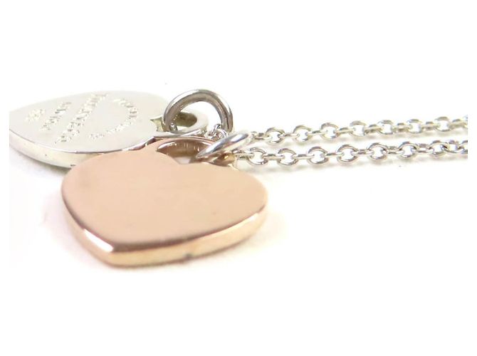 Tiffany & Co Pendente Doppio Cuore Tag Ritorno a Tiffany Argento D'oro - vista 5