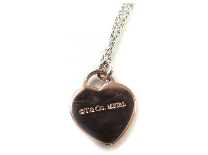 Tiffany & Co Pendente Doppio Cuore Tag Ritorno a Tiffany Argento D'oro - vista 8
