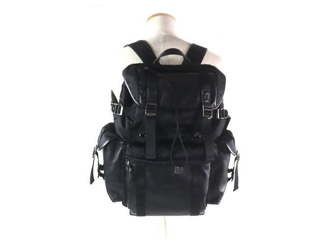 Tod's Medium Fabric and Leather Backpack Black - view 3