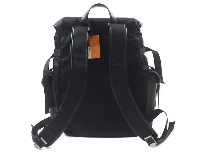 Tod's Medium Fabric and Leather Backpack Black - view 4