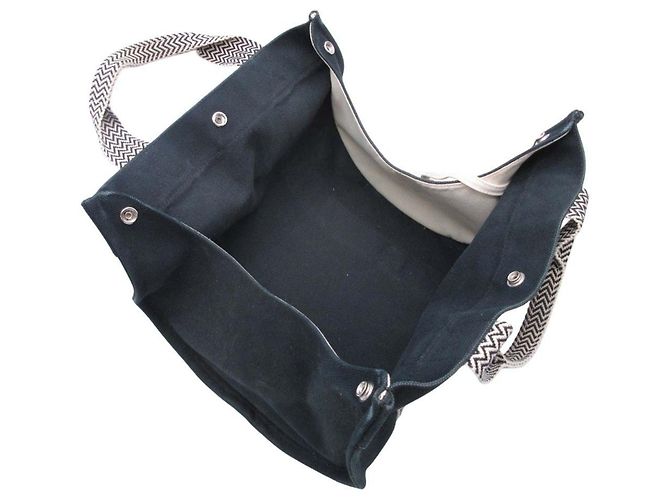 Hermès Bolso tote Hermes Cannes PM Negro Blanco - vista 5