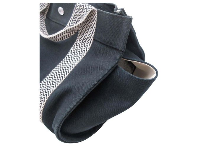 Hermès Bolso tote Hermes Cannes PM Negro Blanco - vista 6