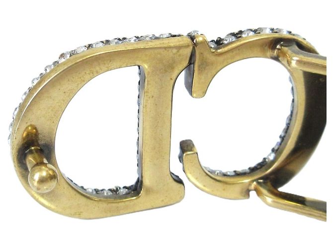 Schmaler Ledergürtel mit CD-Strassschnalle von Christian Dior - Ansicht 12