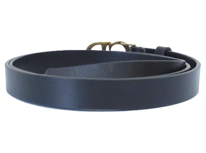 Schmaler Ledergürtel mit CD-Strassschnalle von Christian Dior - Ansicht 4