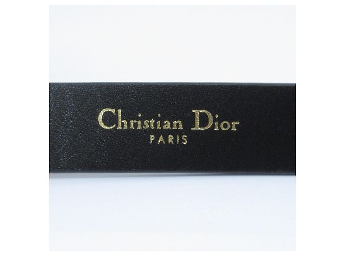 Schmaler Ledergürtel mit CD-Strassschnalle von Christian Dior - Ansicht 9
