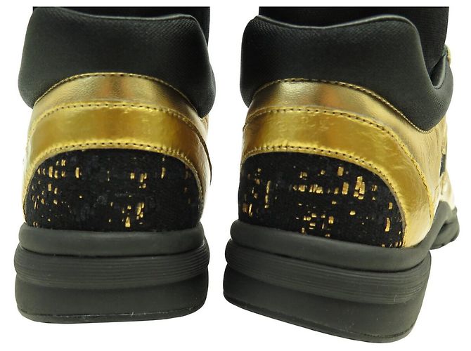 NEUE CHANEL G35060 HOHE TRAINER LOGO CC 39 SNEAKERS Schwarz - Ansicht 8