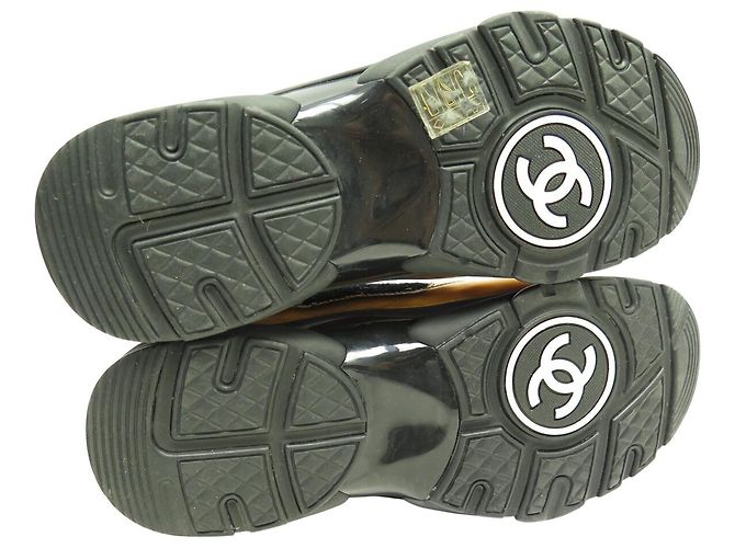 NEUE CHANEL G35060 HOHE TRAINER LOGO CC 39 SNEAKERS Schwarz - Ansicht 9