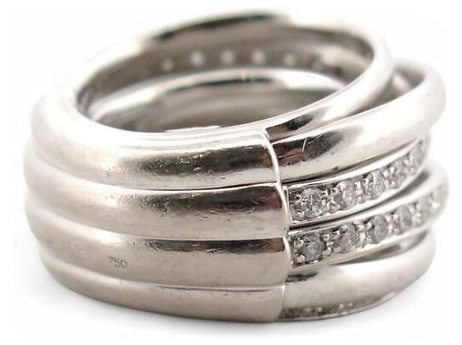 de Grisogono NEUER GRISOGONO ALLEGRA RING 18K WEISSGOLD 32G T48 2CT DIAMANTEN RING Silber - Ansicht 4