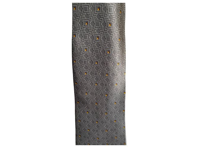 ✨ LANVIN Paris silk tie – Gray & yellow geometric patterns ✨ Grey - view 2