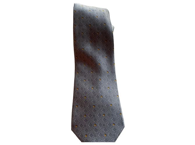 ✨ LANVIN Paris silk tie – Gray & yellow geometric patterns ✨ Grey - view 8