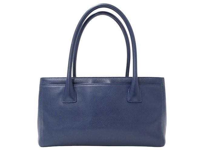 Executive Borsa tote esecutiva da donna Chanel in pelle di vitello blu - vista 2