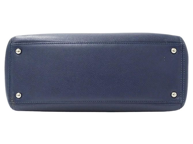 Executive Borsa tote esecutiva da donna Chanel in pelle di vitello blu - vista 3