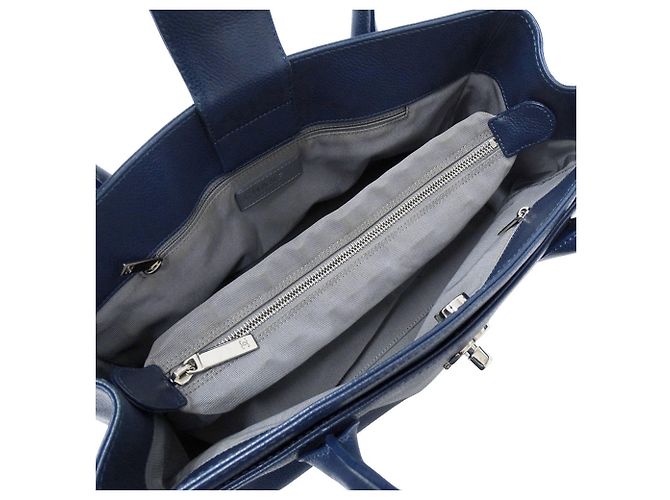 Executive Borsa tote esecutiva da donna Chanel in pelle di vitello blu - vista 8