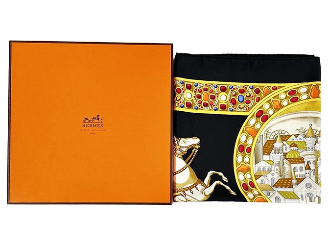 Hermès Hermes Il Trionfo del Paladino Sciarpa di Seta Nero Multicolore - vista 3