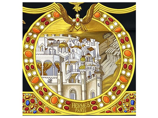 Hermès Hermes Il Trionfo del Paladino Sciarpa di Seta Nero Multicolore - vista 5