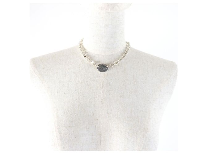 Collana Choker in Argento 925 con Tag Ovale Tiffany & Co. - vista 3