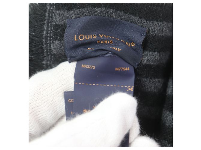 Stola grigia 100% lana Louis Vuitton Marrone - vista 7