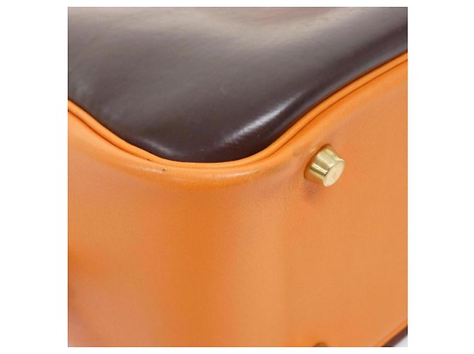 Hermès Plume Handtasche Orange Damier ebene - Ansicht 2