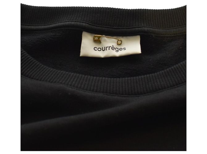 Courreges Sudadera Negra con Logo Courrèges Talla 1 – Corte Oversized – Gráfico Icónico AC Negro - vista 3