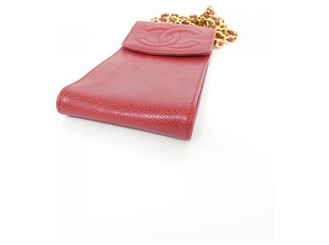 Custodia per telefono Chanel Timeless Classic Line in vitello rosso - vista 3